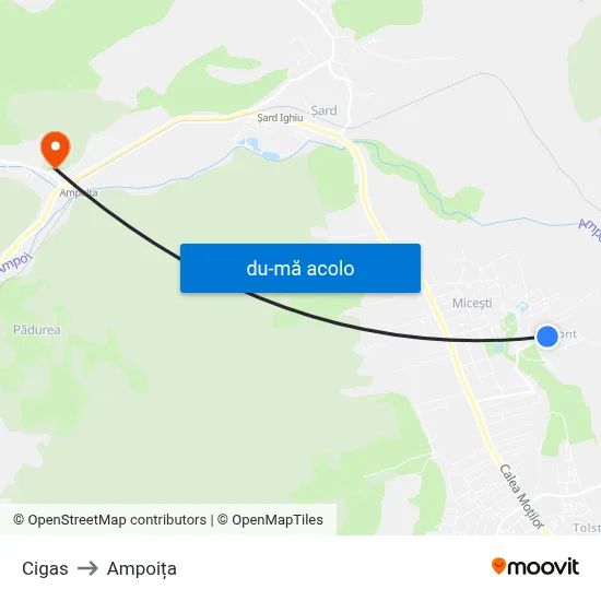 Harta de Cigas către Ampoița