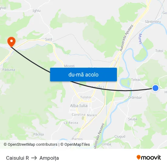 Harta de Caisului R către Ampoița