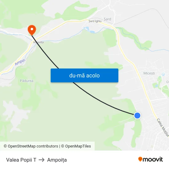 Harta de Valea Popii T către Ampoița