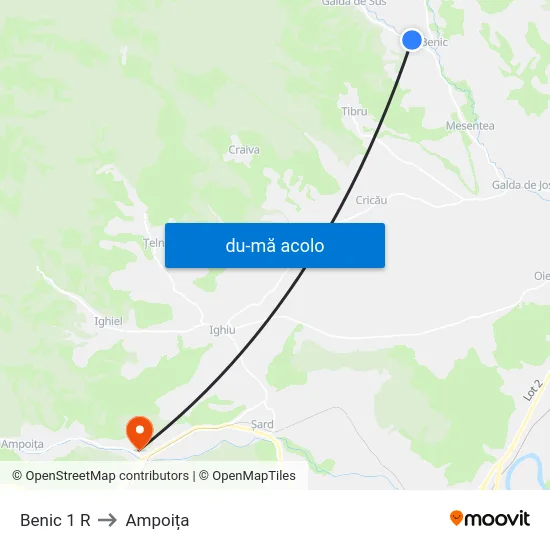 Harta de Benic 1 R către Ampoița