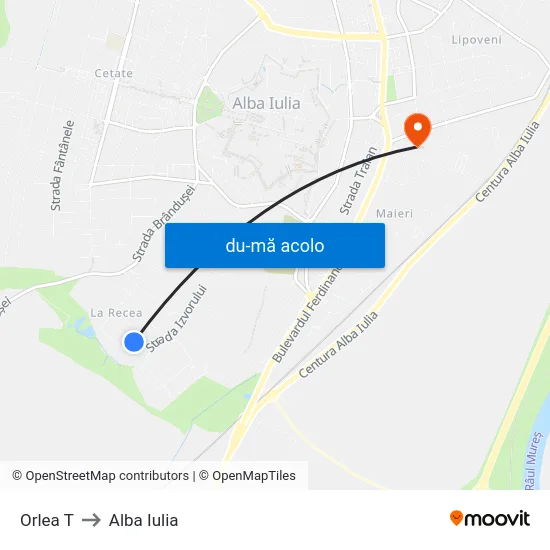 Harta de Orlea T către Alba Iulia