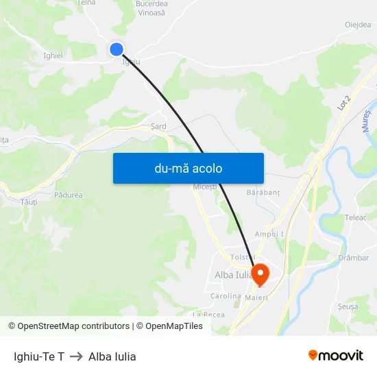 Harta de Ighiu-Te T către Alba Iulia