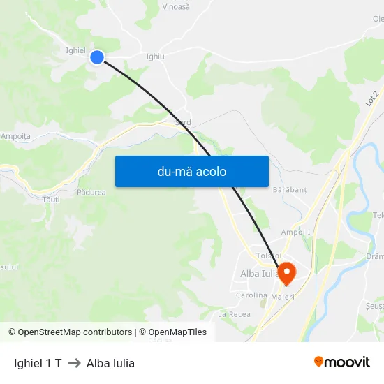 Harta de Ighiel 1 T către Alba Iulia