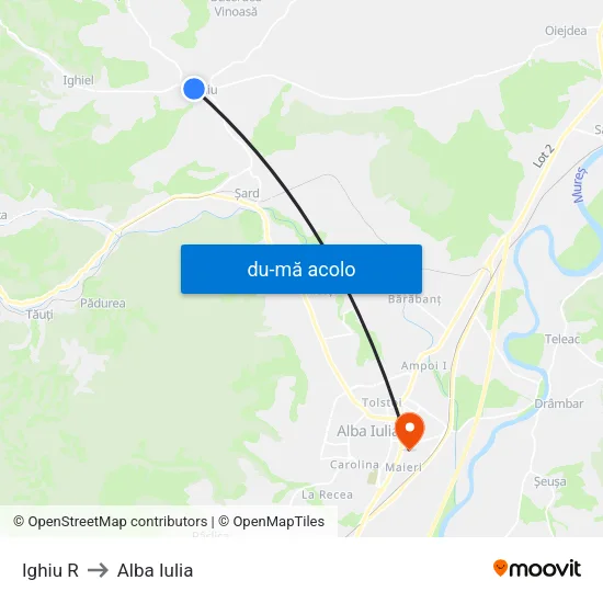 Harta de Ighiu R către Alba Iulia