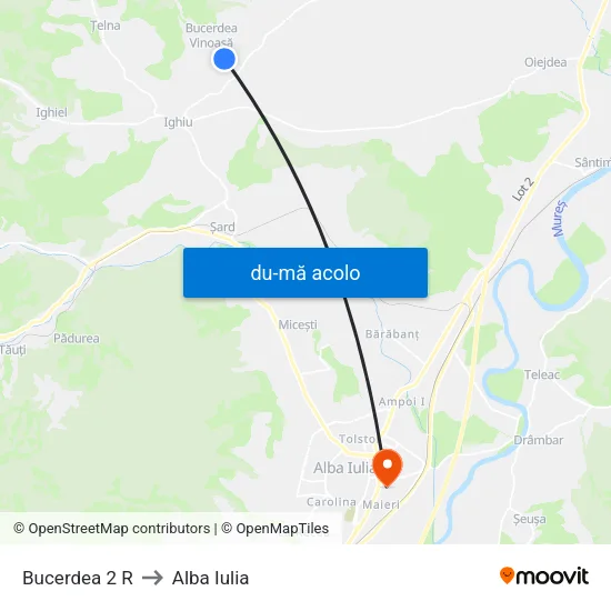 Harta de Bucerdea 2 R către Alba Iulia