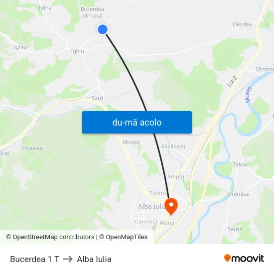Harta de Bucerdea 1 T către Alba Iulia