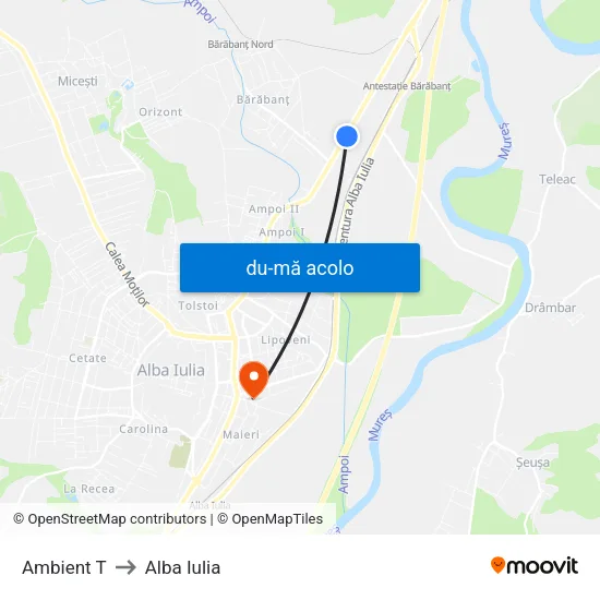 Harta de Ambient T către Alba Iulia