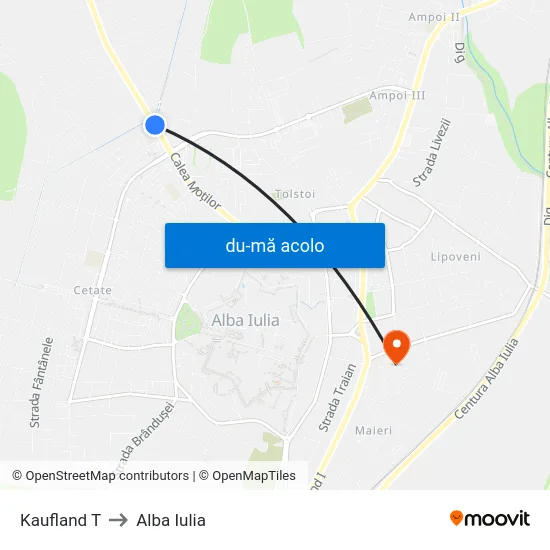 Harta de Kaufland T către Alba Iulia