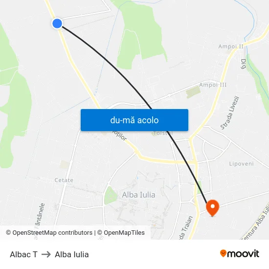 Harta de Albac T către Alba Iulia