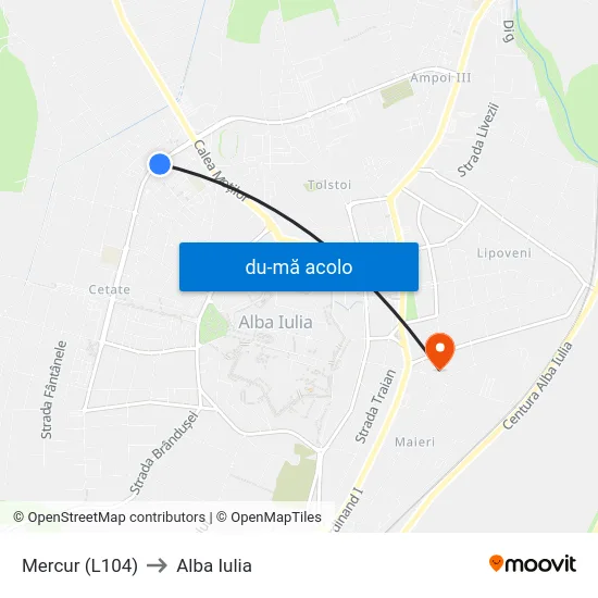 Harta de Mercur (L104) către Alba Iulia