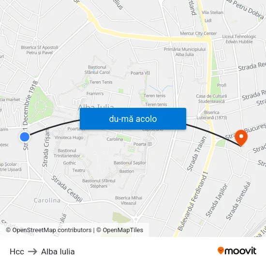 Harta de H.C.C către Alba Iulia