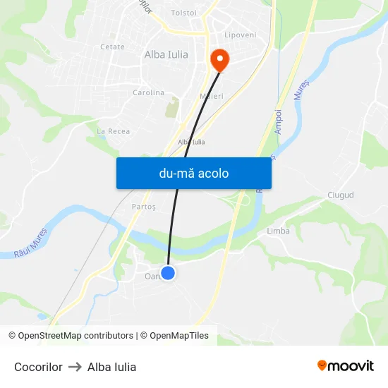 Harta de Cocorilor către Alba Iulia