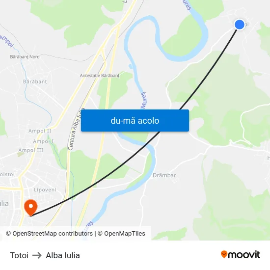 Harta de Totoi către Alba Iulia