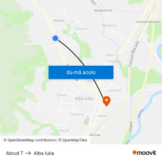 Harta de Abrud T către Alba Iulia