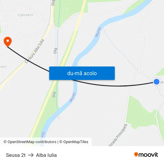 Harta de Seusa 2t către Alba Iulia