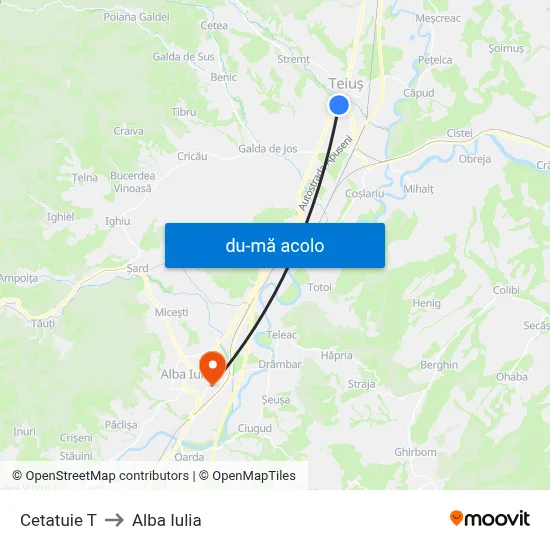 Harta de Cetatuie T către Alba Iulia