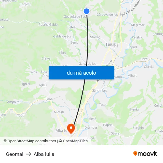 Harta de Geomal către Alba Iulia