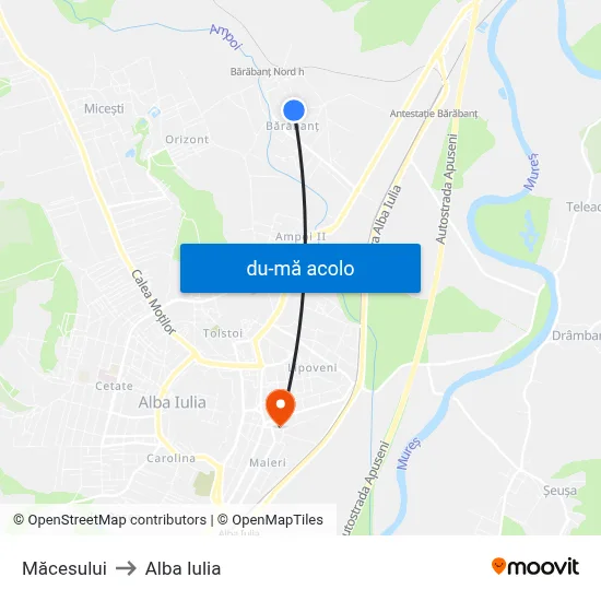 Harta de Măcesului către Alba Iulia