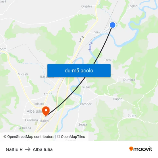 Harta de Galtiu R către Alba Iulia