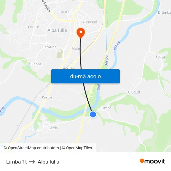 Harta de Limba 1t către Alba Iulia