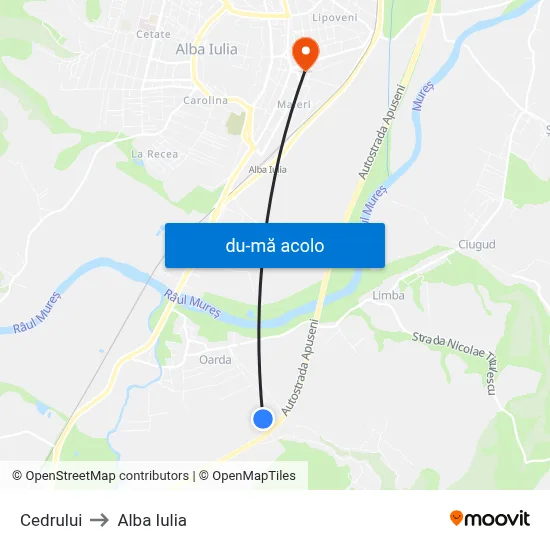 Harta de Cedrului către Alba Iulia
