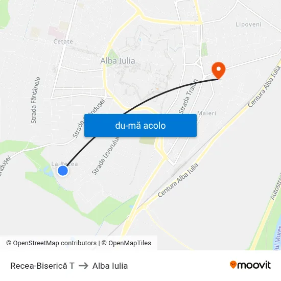 Harta de Recea-Biserică T către Alba Iulia