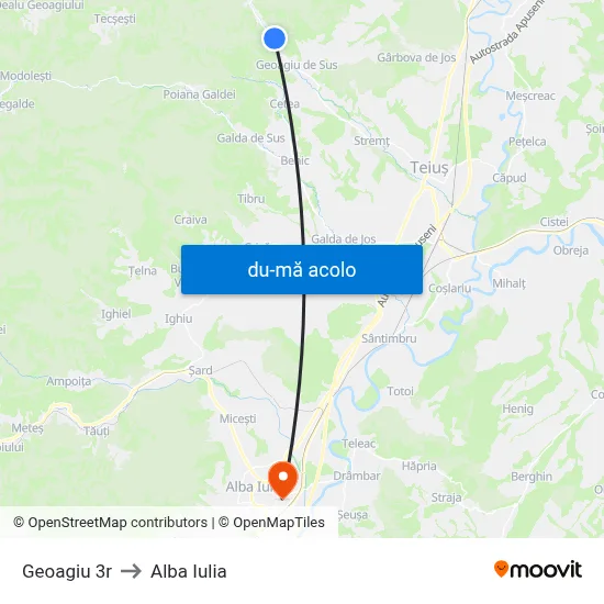 Harta de Geoagiu 3r către Alba Iulia