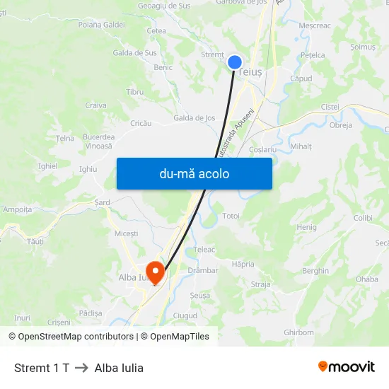 Harta de Stremt 1 T către Alba Iulia