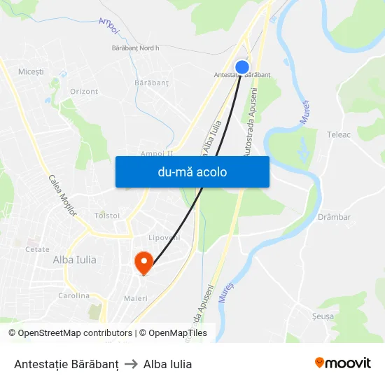 Harta de Antestație Bărăbanț către Alba Iulia