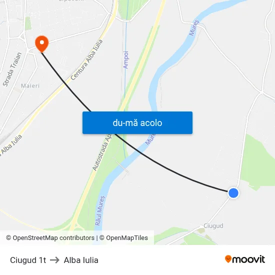Harta de Ciugud 1t către Alba Iulia