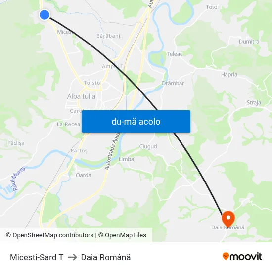 Harta de Micesti-Sard T către Daia Română