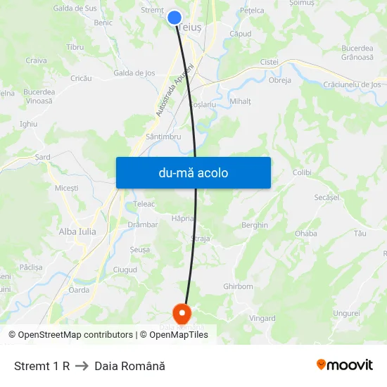 Harta de Stremt 1 R către Daia Română