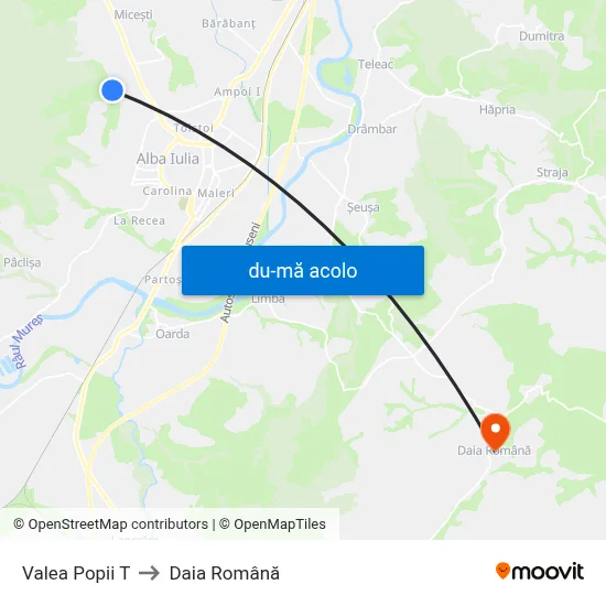 Harta de Valea Popii T către Daia Română