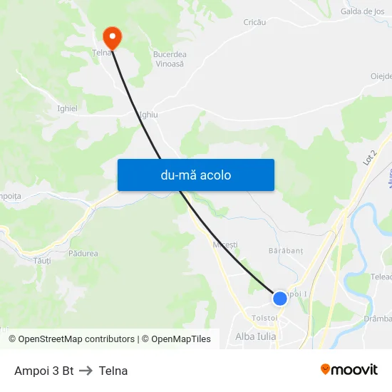 Harta de Ampoi 3 Bt către Telna