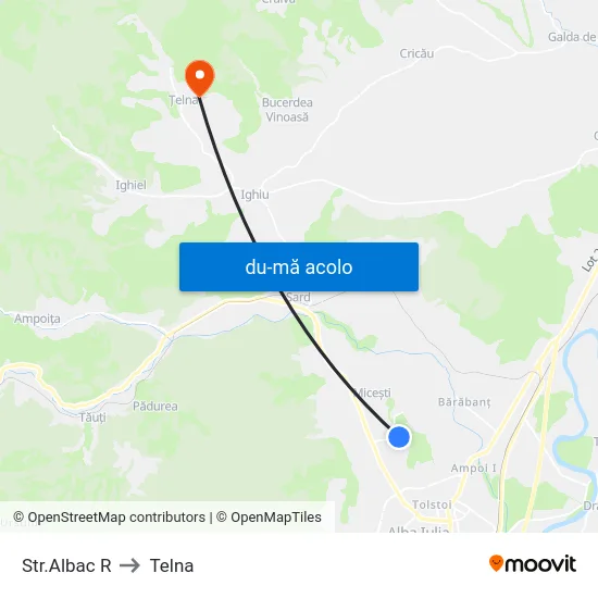 Harta de Str.Albac R către Telna