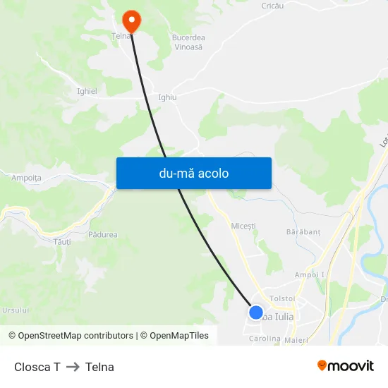 Harta de Closca T către Telna
