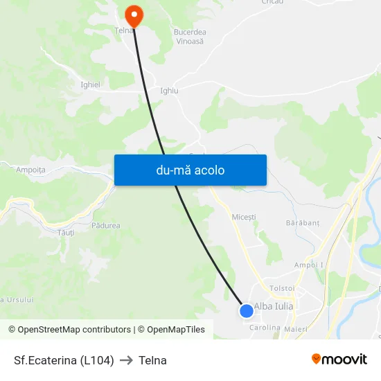 Harta de Sf.Ecaterina (L104) către Telna