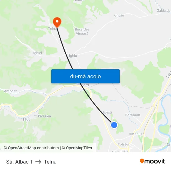 Harta de Str. Albac T către Telna