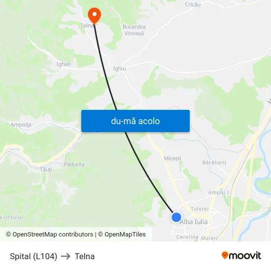 Harta de Spital (L104) către Telna