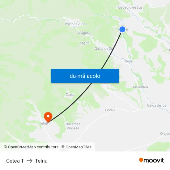 Harta de Cetea T către Telna