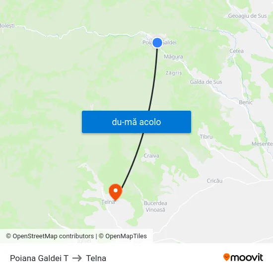 Harta de Poiana Galdei T către Telna