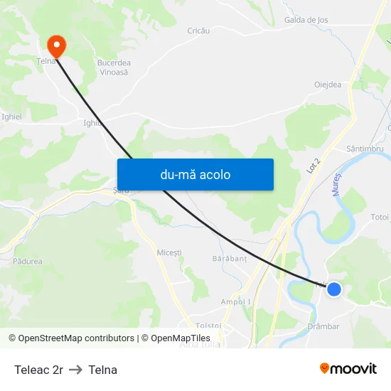 Harta de Teleac 2r către Telna