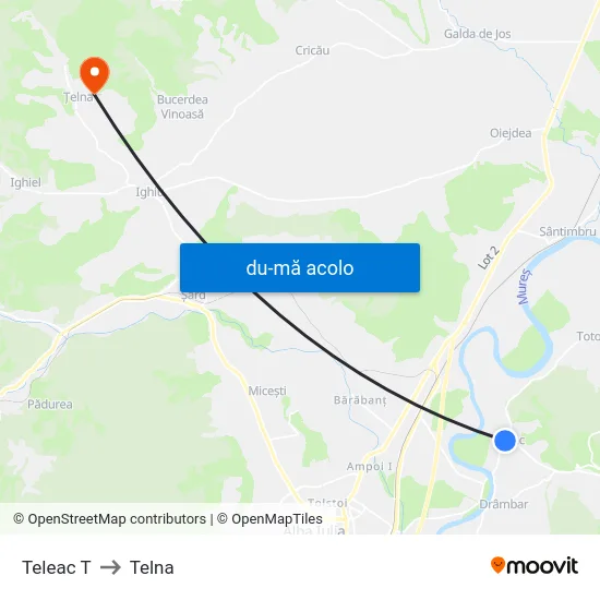 Harta de Teleac T către Telna