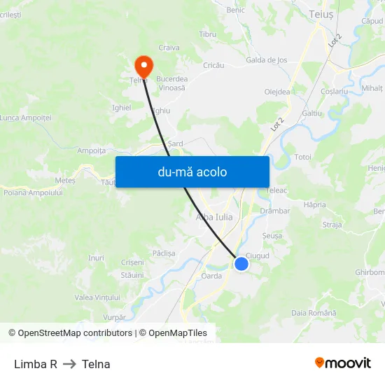 Harta de Limba R către Telna