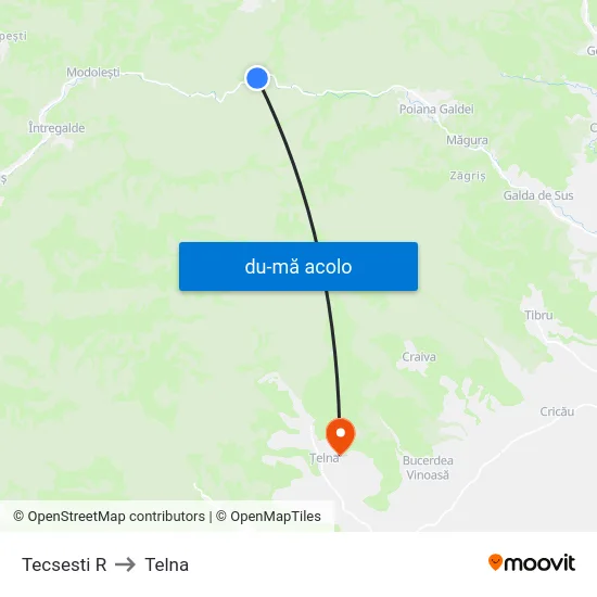 Harta de Tecsesti R către Telna