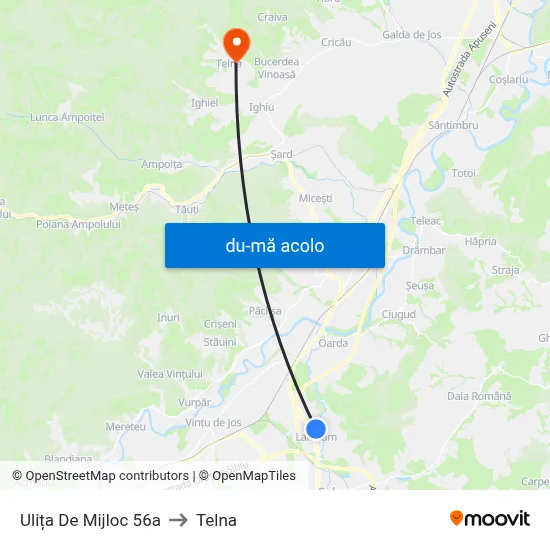 Harta de Ulița De Mijloc 56a către Telna