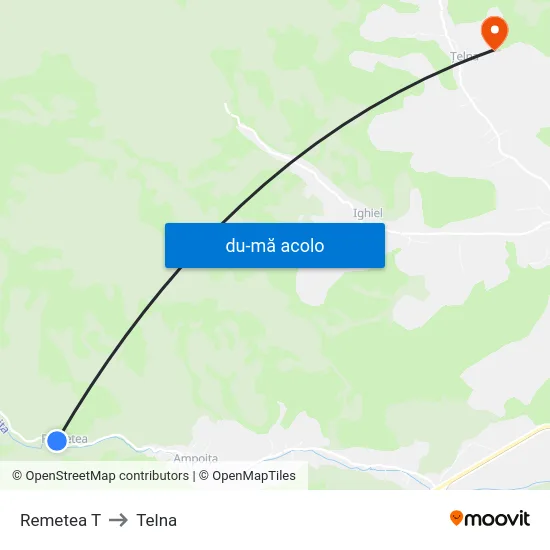 Harta de Remetea T către Telna