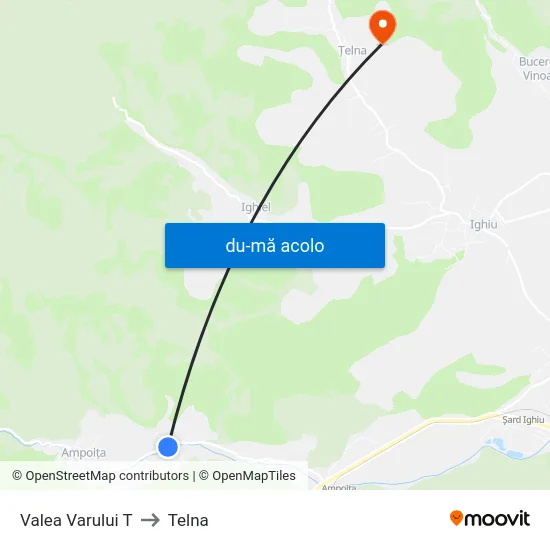 Harta de Valea Varului T către Telna