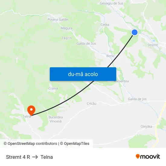 Harta de Stremt 4 R către Telna