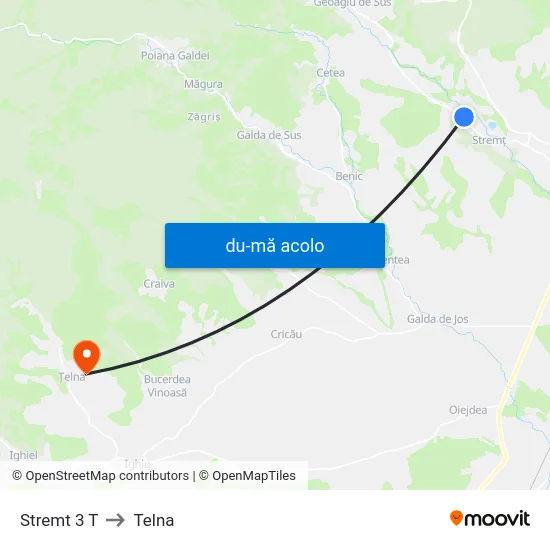 Harta de Stremt 3 T către Telna